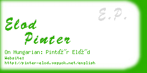 elod pinter business card